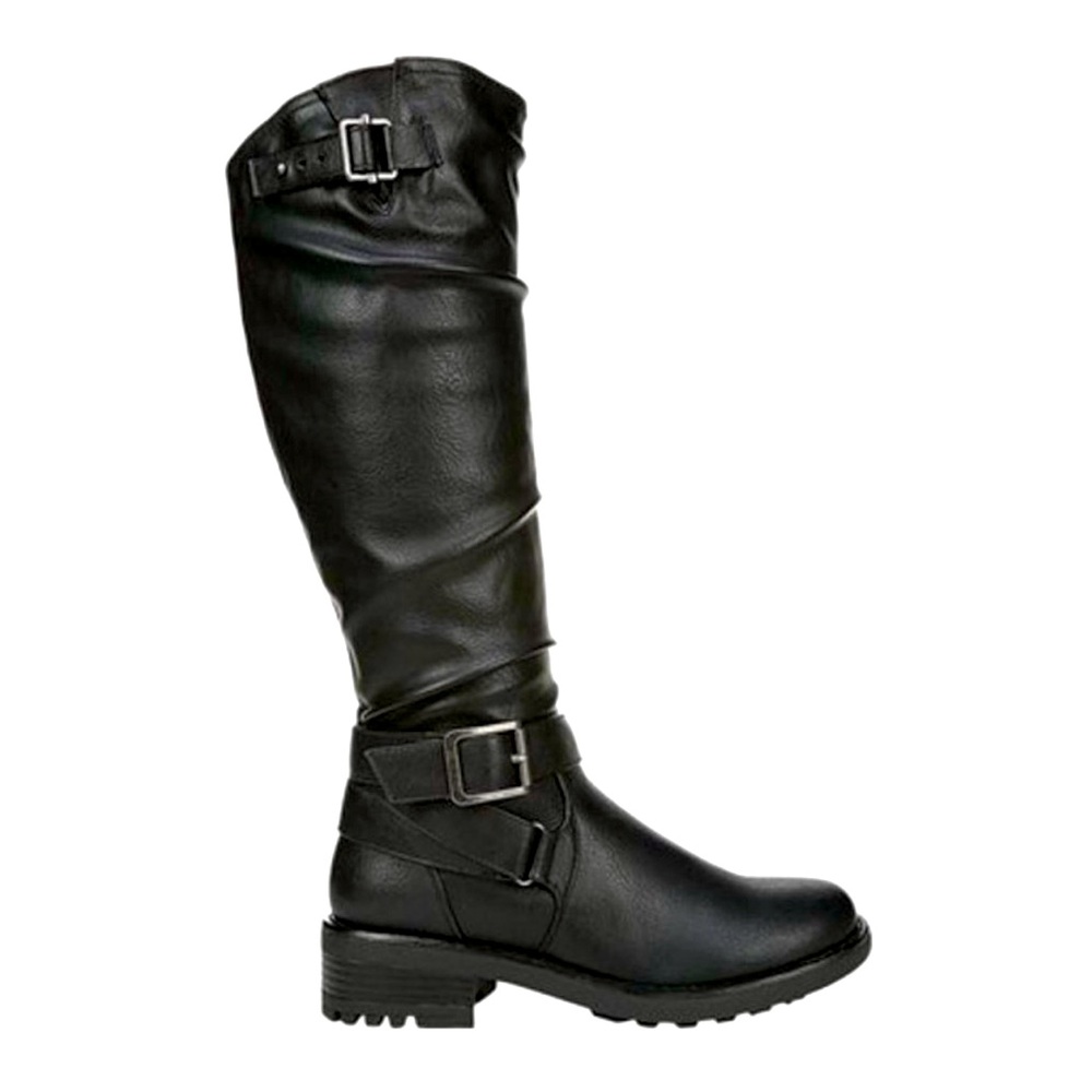 🔥🖤NWOT W316 Carlos Santana Black Sabina High Shaft Boot Wide Calf 6.5 M 👢🔥